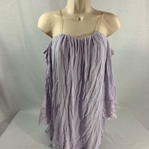 Lavender Charlotte Russe Cold Shoulder Blouse